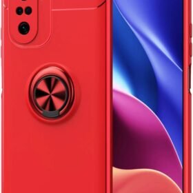 Xiaomi Poco F3 Kılıf Range Yüzüklü Silikon - Kırmızı-(5796)