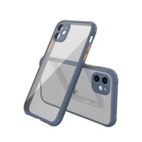 iPhone 12 Mini Kılıf Miami Şeffaf Silikon - Gri-(5796)