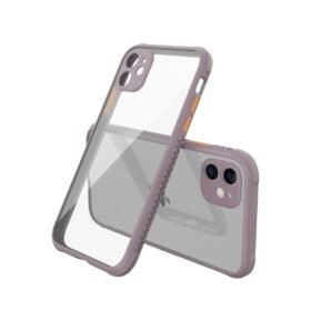 iPhone 12 Mini Kılıf Miami Şeffaf Silikon - Açık Mor-(5796)