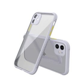 iPhone 12 Mini Kılıf Miami Şeffaf Silikon - Lila-(5796)