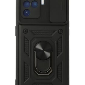 Oppo Reno 5 Lite Kılıf Pars Lens Yüzüklü Silikon - Siyah-(5796)