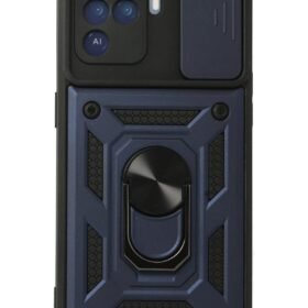 Oppo Reno 5 Lite Kılıf Pars Lens Yüzüklü Silikon - Lacivert-(5796)