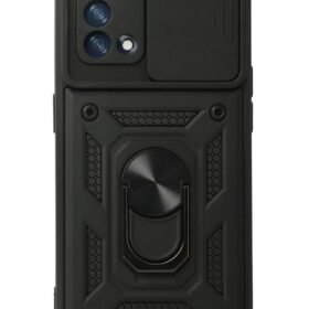 Oppo A74 4G Kılıf Pars Lens Yüzüklü Silikon - Siyah-(5796)