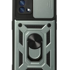 Oppo A74 4G Kılıf Pars Lens Yüzüklü Silikon - Yeşil-(5796)