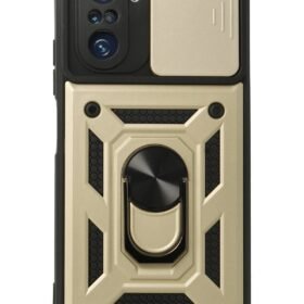 Xiaomi Poco F3 Kılıf Pars Lens Yüzüklü Silikon - Gold-(5796)