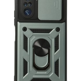 Xiaomi Poco F3 Kılıf Pars Lens Yüzüklü Silikon - Yeşil-(5796)