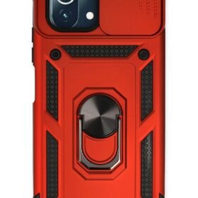 Xiaomi Mİ 11 Lite Kılıf Pars Lens Yüzüklü Silikon - Kırmızı-(5796)