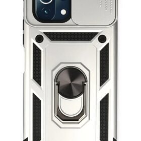 Xiaomi Mİ 11 Lite Kılıf Pars Lens Yüzüklü Silikon - Gümüş-(5796)