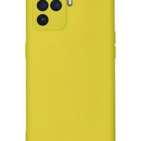 Oppo Reno 5 Lite Kılıf Nano içi Kadife Silikon - Sarı-(5796)