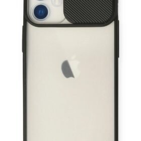 iPhone 11 Kılıf Palm Buzlu Kamera Sürgülü Silikon - Siyah-(5796)