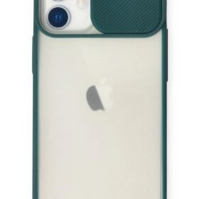 iPhone 11 Kılıf Palm Buzlu Kamera Sürgülü Silikon - Yeşil-(5796)