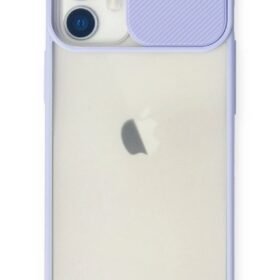 iPhone 11 Kılıf Palm Buzlu Kamera Sürgülü Silikon - Lila-(5796)