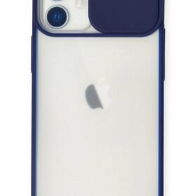 iPhone 11 Kılıf Palm Buzlu Kamera Sürgülü Silikon - Lacivert-(5796)