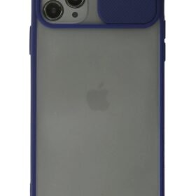 iPhone 11 Pro Kılıf Palm Buzlu Kamera Sürgülü Silikon - Lacivert-(5796)