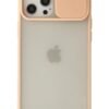 iPhone 12 Pro Max Kılıf Palm Buzlu Kamera Sürgülü Silikon - Pembe-(5796)