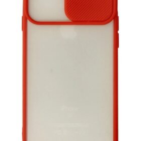 iPhone 6 Kılıf Palm Buzlu Kamera Sürgülü Silikon - Kırmızı-(5796)