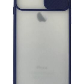 iPhone 6 Kılıf Palm Buzlu Kamera Sürgülü Silikon - Lacivert-(5796)