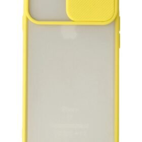 iPhone 6 Plus Kılıf Palm Buzlu Kamera Sürgülü Silikon - Sarı-(5796)