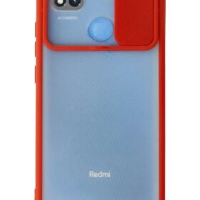 Xiaomi Redmi 9C Kılıf Palm Buzlu Kamera Sürgülü Silikon - Kırmızı-(5796)