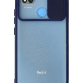 Xiaomi Redmi 9C Kılıf Palm Buzlu Kamera Sürgülü Silikon - Lacivert-(5796)