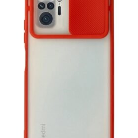 Xiaomi Redmi Note 10 Pro Kılıf Palm Buzlu Kamera Sürgülü Silikon - Kırmızı-(5796)