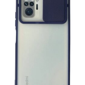 Xiaomi Redmi Note 10 Pro Kılıf Palm Buzlu Kamera Sürgülü Silikon - Lacivert-(5796)