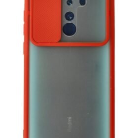 Xiaomi Redmi Note 8 Pro Kılıf Palm Buzlu Kamera Sürgülü Silikon - Kırmızı-(5796)