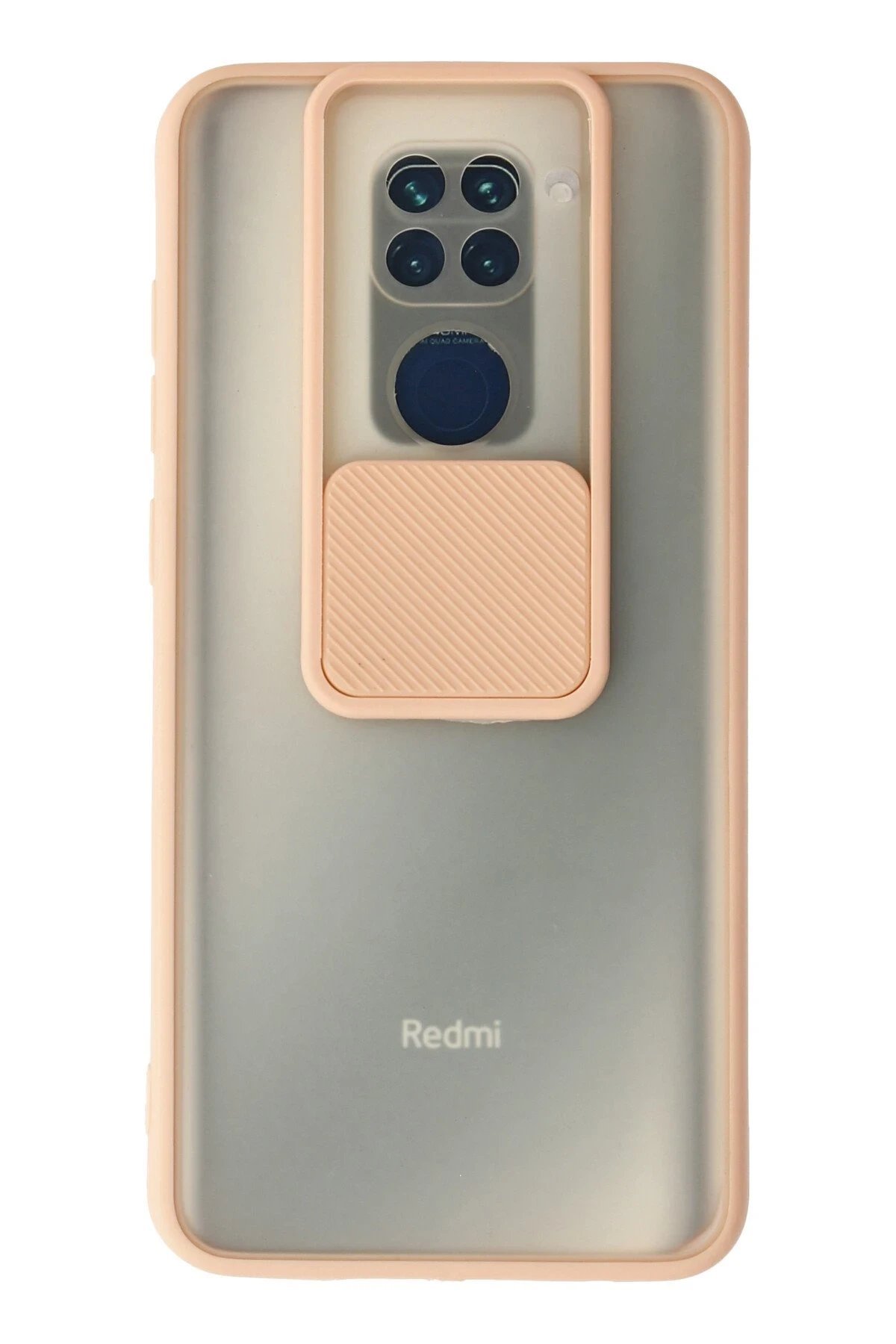 Xiaomi Redmi Note 9 Kılıf Palm Buzlu Kamera Sürgülü Silikon - Pembe-(5796)