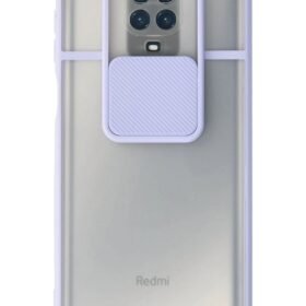 Xiaomi Redmi Note 9 Pro Kılıf Palm Buzlu Kamera Sürgülü Silikon - Lila-(5796)