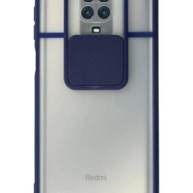 Xiaomi Redmi Note 9 Pro Kılıf Palm Buzlu Kamera Sürgülü Silikon - Lacivert-(5796)