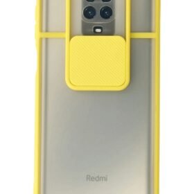 Xiaomi Redmi Note 9 Pro Kılıf Palm Buzlu Kamera Sürgülü Silikon - Sarı-(5796)