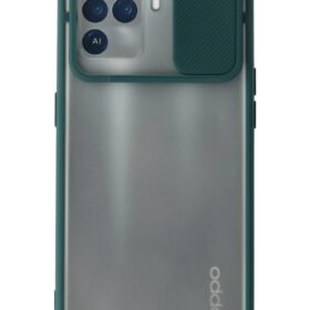 Oppo Reno 5 Lite Kılıf Palm Buzlu Kamera Sürgülü Silikon - Yeşil-(5796)