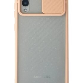 Samsung Galaxy A02 Kılıf Palm Buzlu Kamera Sürgülü Silikon - Pembe-(5796)