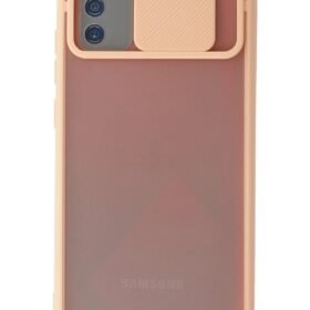 Samsung Galaxy A02S Kılıf Palm Buzlu Kamera Sürgülü Silikon - Pembe-(5796)