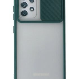 Samsung Galaxy A52 Kılıf Palm Buzlu Kamera Sürgülü Silikon - Yeşil-(5796)