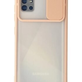 Samsung Galaxy A71 Kılıf Palm Buzlu Kamera Sürgülü Silikon - Pembe-(5796)