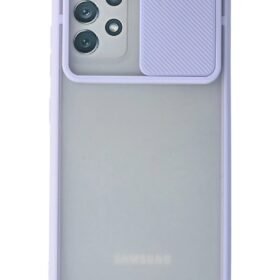 Samsung Galaxy A72 Kılıf Palm Buzlu Kamera Sürgülü Silikon - Lila-(5796)
