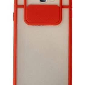 Samsung Galaxy J7 Prime Kılıf Palm Buzlu Kamera Sürgülü Silikon - Kırmızı-(5796)