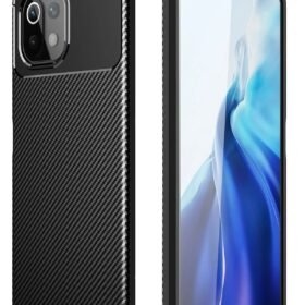 Xiaomi Mİ 11 Lite Kılıf Auto Focus Karbon Kapak - Siyah-(5796)