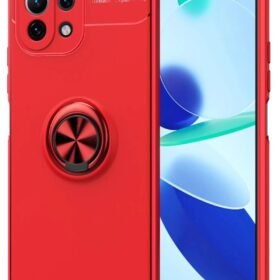 Xiaomi Mİ 11 Lite Kılıf Range Yüzüklü Silikon - Kırmızı-(5796)
