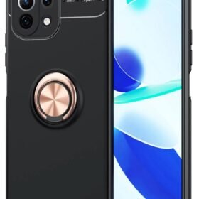 Xiaomi Mİ 11 Lite Kılıf Range Yüzüklü Silikon - Siyah-Gold-(5796)