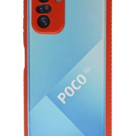 Xiaomi Poco F3 Kılıf Miami Şeffaf Silikon - Kırmızı-(5796)