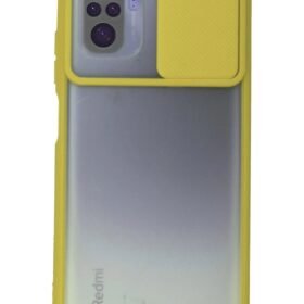 Xiaomi Redmi Note 10 Kılıf Palm Buzlu Kamera Sürgülü Silikon - Sarı-(5796)