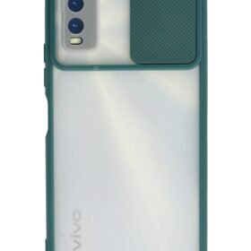 Vivo Y11S Kılıf Palm Buzlu Kamera Sürgülü Silikon - Yeşil-(5796)