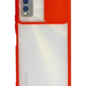 Vivo Y11S Kılıf Palm Buzlu Kamera Sürgülü Silikon - Kırmızı-(5796)