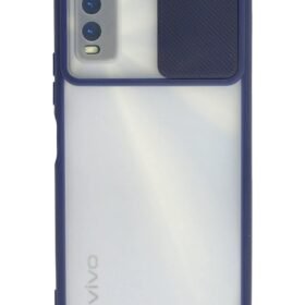 Vivo Y11S Kılıf Palm Buzlu Kamera Sürgülü Silikon - Lacivert-(5796)