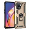 Oppo Reno 5 Lite Kılıf Sofya Yüzüklü Silikon Kapak - Gold-(5796)