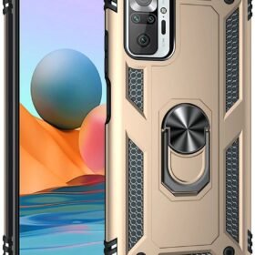 Xiaomi Redmi Note 10 Pro Kılıf Sofya Yüzüklü Silikon Kapak - Gold-(5796)
