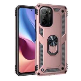 Xiaomi Poco F3 Kılıf Sofya Yüzüklü Silikon Kapak - Rose-(5796)