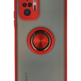 Xiaomi Redmi Note 10 Pro Kılıf Montreal Yüzüklü Silikon Kapak - Kırmızı-(5796)
